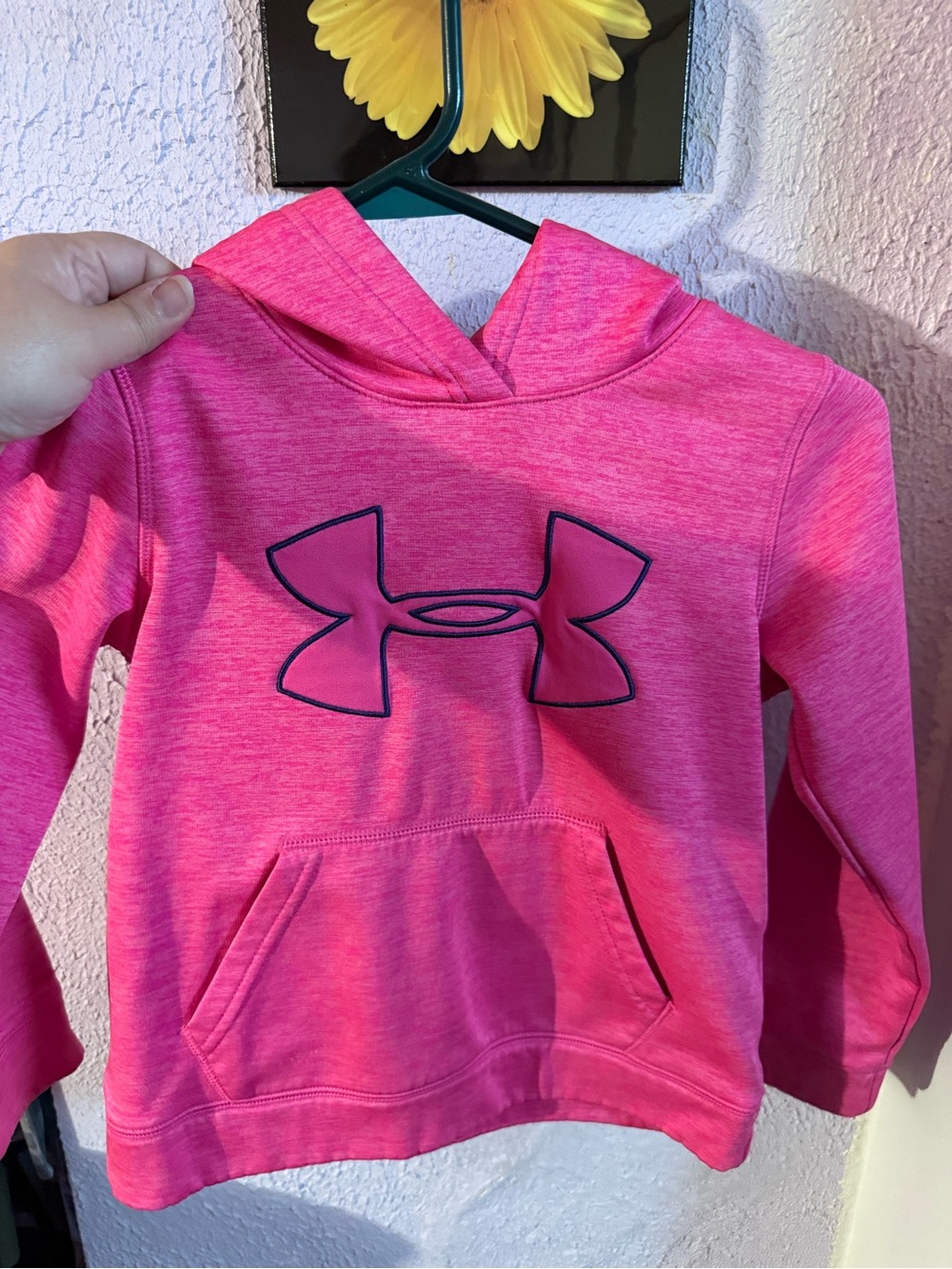 Under Armour Bright Pink Girls' Pullover Hoodie with Logo